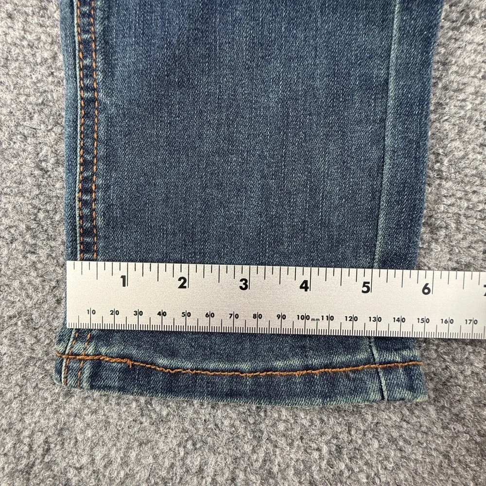 Ring of Fire Sustainable Denim Slim Moto Jeans Dark Wash Ribbed Thigh Size 12